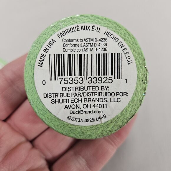 Duck Tape  2 Pack Bundle Duct Lime Green Neon Mini Rolls .75" X 180" Novelty Fun - Picture 3 of 4